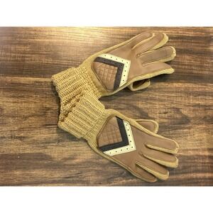 Vintage Sears Vinyl & Acrylic Knit Brown Ladies Gloves